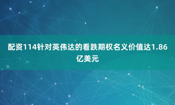 配资114针对英伟达的看跌期权名义价值达1.86亿美元
