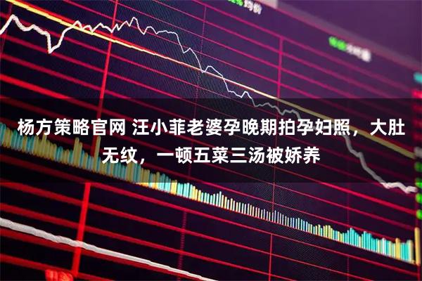 杨方策略官网 汪小菲老婆孕晚期拍孕妇照，大肚无纹，一顿五菜三汤被娇养